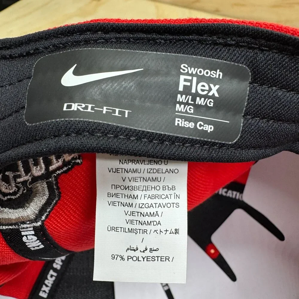 NEW Ohio State Buckeyes Nike Local O-H-I-O Swoosh Flex Hat Fitted Scarlet M/L